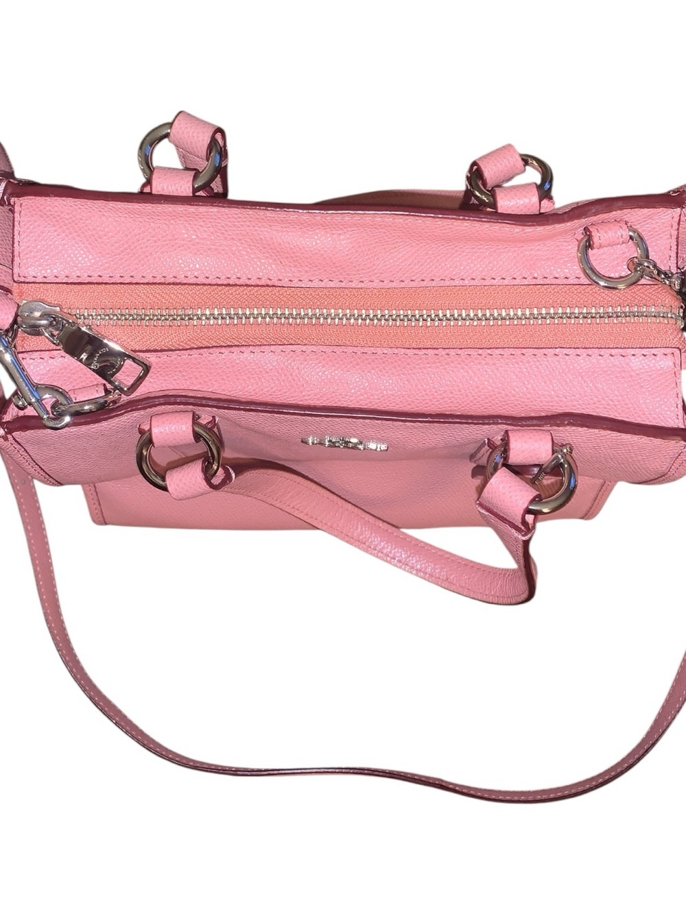 COACH Pink Pebbled Leather Satchel Crossbody Bag Purse Handbag Excellent Cond. - Picture 3 of 7